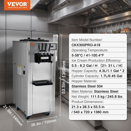 Vevor Επαγγελματική Μηχανή Παγωτού ZLSRBQLJSKWCTQWMZV2