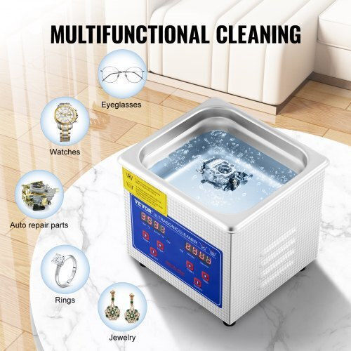 Vevor Ultrasonic Cleaner 1.3L Inox with Digital Timer