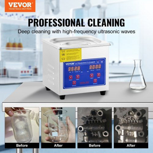 Vevor Ultrasonic Cleaner 1.3L Inox with Digital Timer