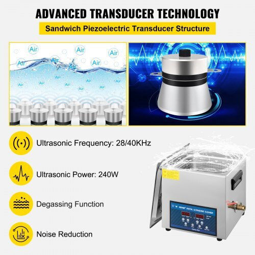 Vevor Ultrasonic Cleaner 10L with Mechanical Timer