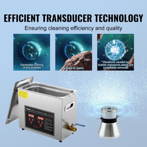 Vevor Ultrasonic Cleaner 6L Inox With Digital Timer