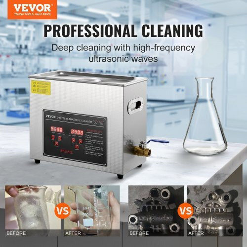 Vevor Ultrasonic Cleaner 6L Inox With Digital Timer