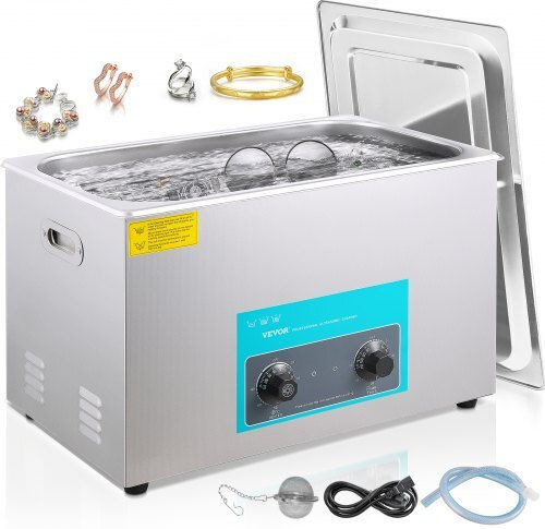 Vevor Curățător Ultrasonic 30lt Inox Cu Temporizator Mecanic