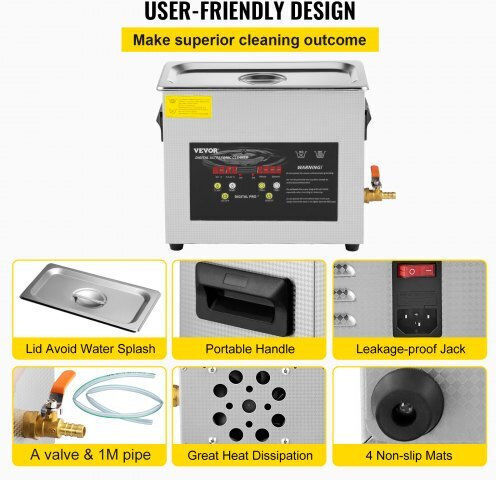 Vevor Ultrasonic Cleaner 6lt with Digital Timer