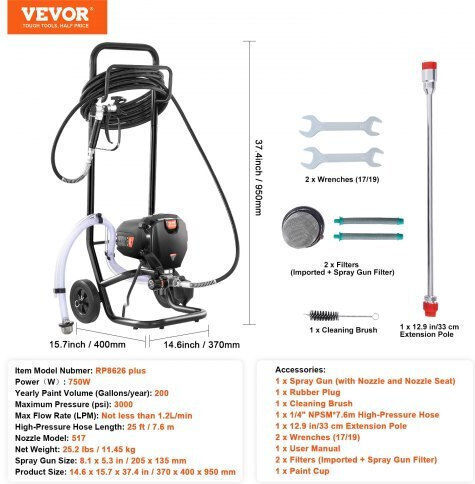 Vevor ZSSGYWQPTJLS5NCXMV2 Електрически боен пистолет 750W