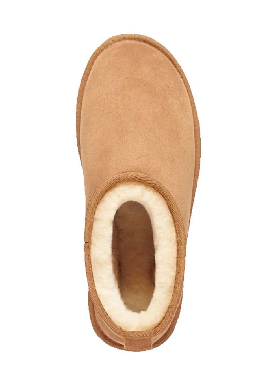 Leather Women's Ankle Boots Tabac Brown