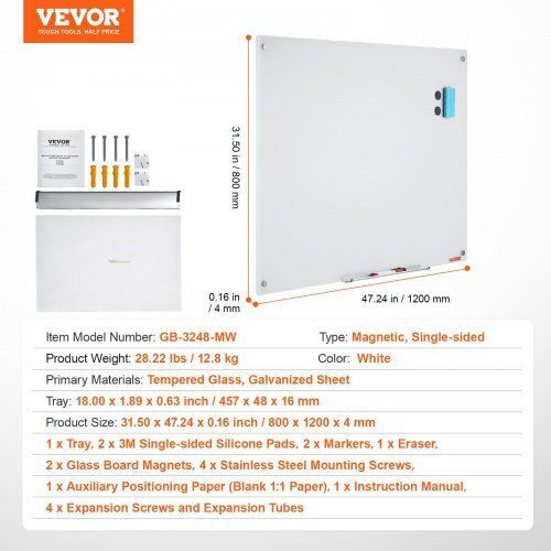 Vevor Μαγνητικός Πίνακας Μαρκαδόρου Κρεμαστός 121.92x81.28cm