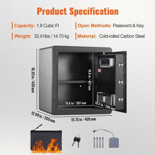 Vevor Safe with Digital Lock L43xW33xH40cm LSBXXHSLSLF186U0WV0