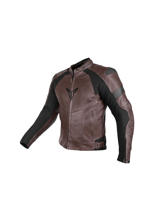Nordcode Racer Herren Motorradjacke Leder 4 Jahreszeiten Braun