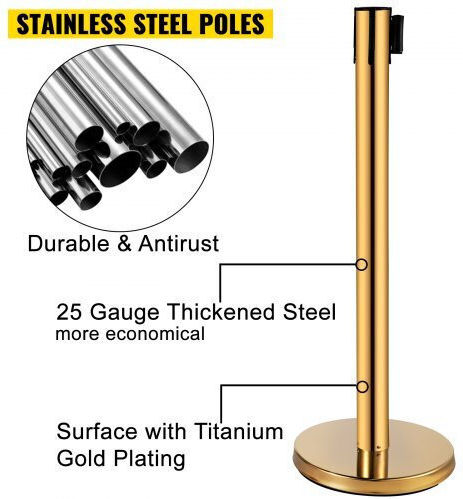 Vevor Safety Barrier Post Gold GLZ-CBTZ-JS-6JT01V0