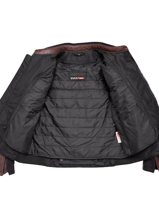 Nordcode Racer Herren Motorradjacke Leder 4 Jahreszeiten Braun