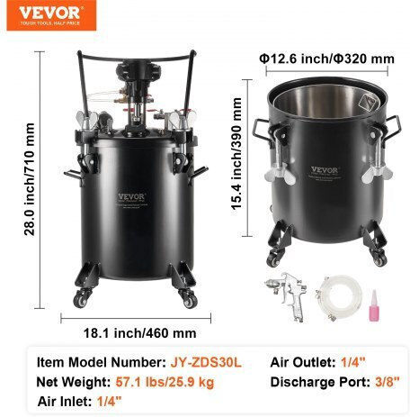 Vevor Air Spray Paint Gun Floating Tumbler 4mm