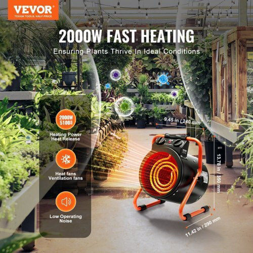 Vevor Βιομηχανικό Ηλεκτρικό Αερόθερμο 2kW