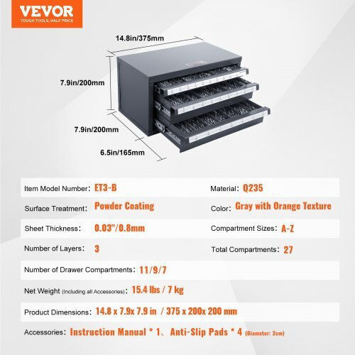 Vevor Plastic Tool Box Drawer with 27 Drawers