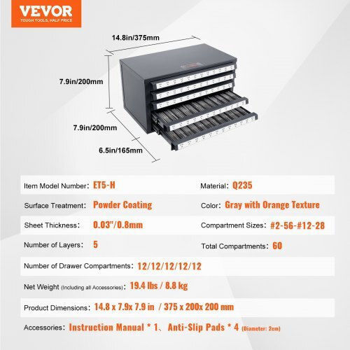 Vevor Tool Box Drawers Plastic with 60 Drawers