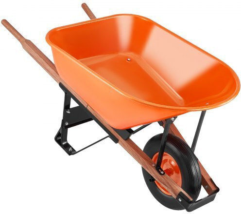 Coș de gunoi Cărucior de Grădină Metalic Cu o roată cu Greutate Maximă de Încărcare 149kg