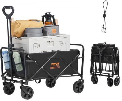 Foldable Garden Cart Four-wheel with Maximum Load Weight 99kg