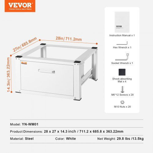 Vevor XYJDZDCT2729XCSU3V0 Монтиране За Пералня/Сушилня с Чекмедже 1бр