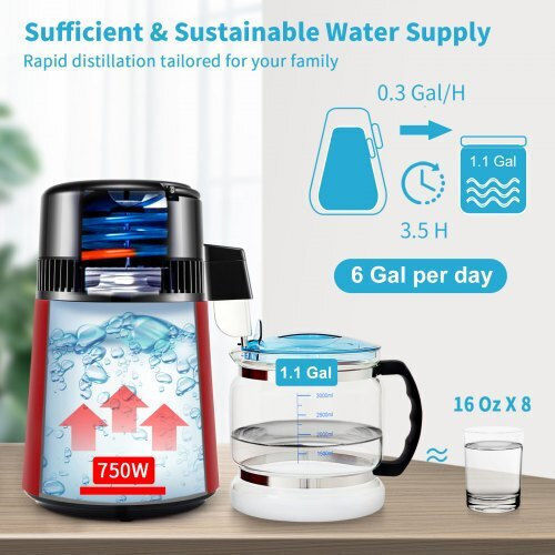 Vevor 4L 750W Red Water Distiller D1lh1lh4l220v0vtnv2
