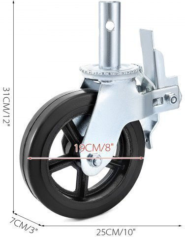 Vevor Rotating Wheel Made of Rubber with Brake 203.2mm