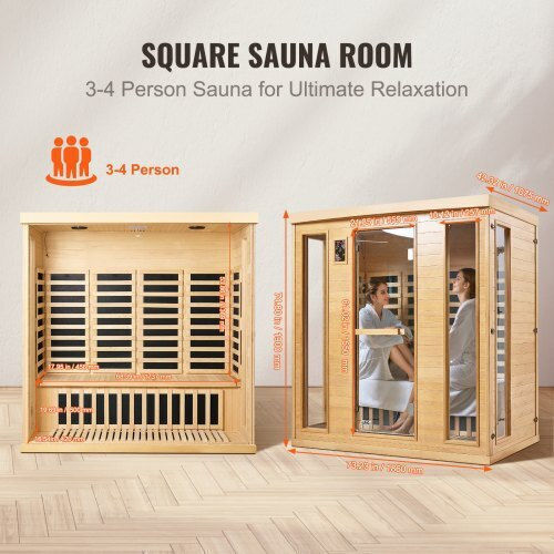 Vevor Infrarot Sauna Für 3-4 Personen Innenbereich
