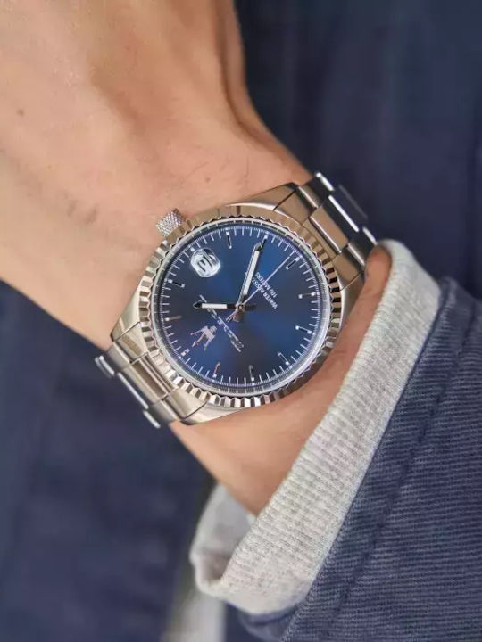 Maserati Ανδρικό Ρολόι 43mm Μπαταρίας με Ασημί Μεταλλικό Μπρασελέ