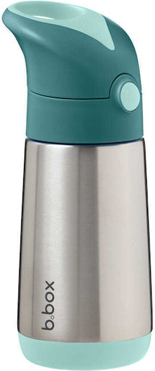 B.Box Bottle Thermos Stainless Steel 350ml Green with Straw