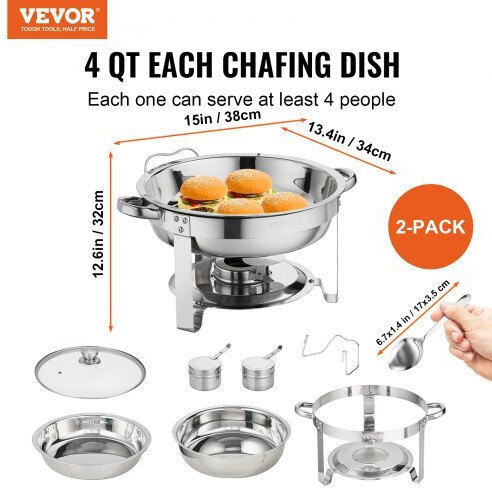 Vevor Aluminum Container Round (2pcs)