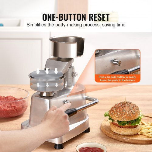 Vevor Professional Burger Press Machine 100mm/4" Stainless Steel Patty Press with 1000 Patty Papers