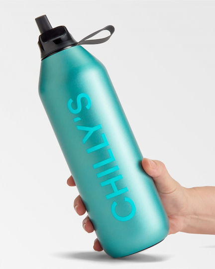 Chilly's Series 2 Flip Bottle Thermos Stainless Steel BPA Free 1lt Series With Straw