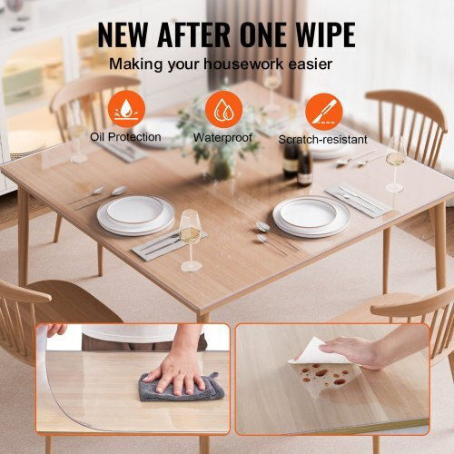 Διαφανές Προστατευτικό Τραπεζιού Vevor Pvc 48x48 Εκ 1.5mm Zfxpvczb48x40k46av0