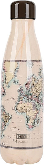 Idrink Θερμός Ανοξείδωτο Ατσάλι Παγούρι Old Map 500ml