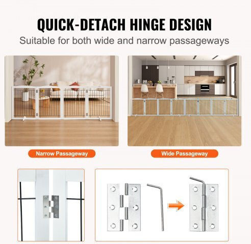 Vevor Divider Dog in White Color 60.96 x 245.11 x 60.96cm