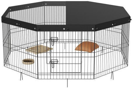 Faltbarer Laufstall Hunde Katzen Kaninchen Vevor 1600 x 1600 x 610 mm Metallabdeckung Modular