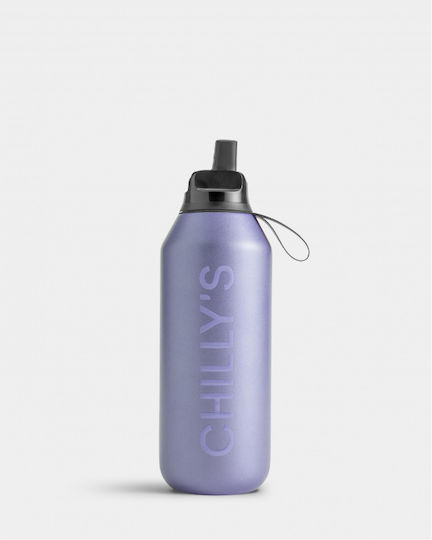 Chilly's Series 2 Flip Bottle Thermos Stainless Steel BPA Free 500ml Series with Straw and Handle