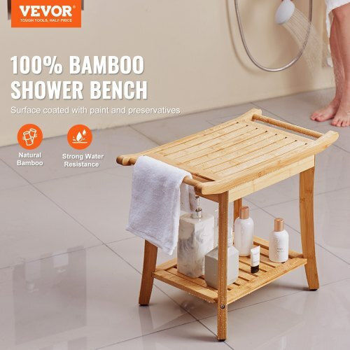 Vevor Floor Bathroom Shelf Wooden 24x13.8x18.9cm White