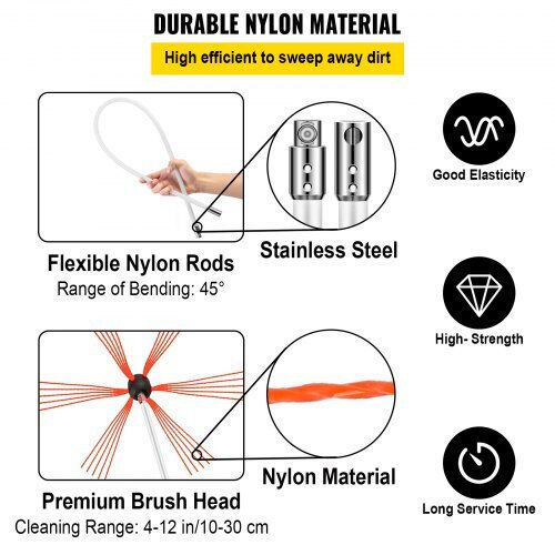 Vevor Nylon Chimney Cleaning Brush Round with Diameter 50.8mm