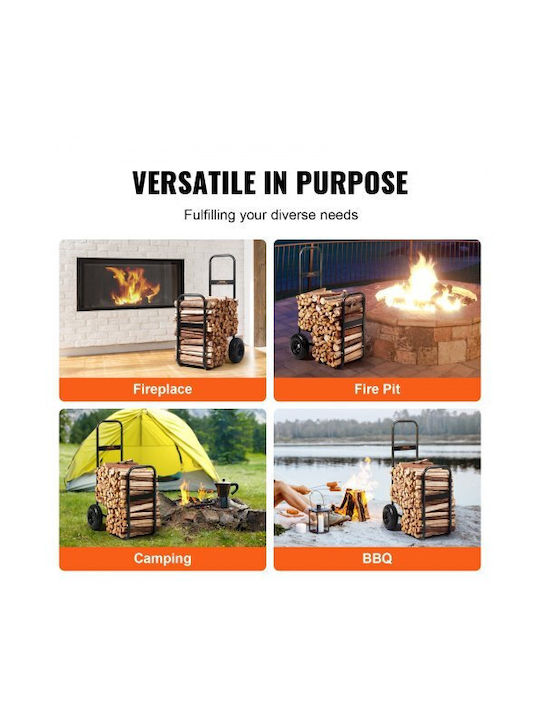 Vevor Inox Wood Transport Trolley 67x52x110cm Black