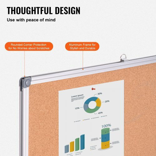 Vevor Cork Notice Board 121.92x91.44cm