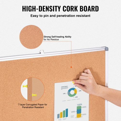 Vevor Cork Notice Board 121.92x91.44cm