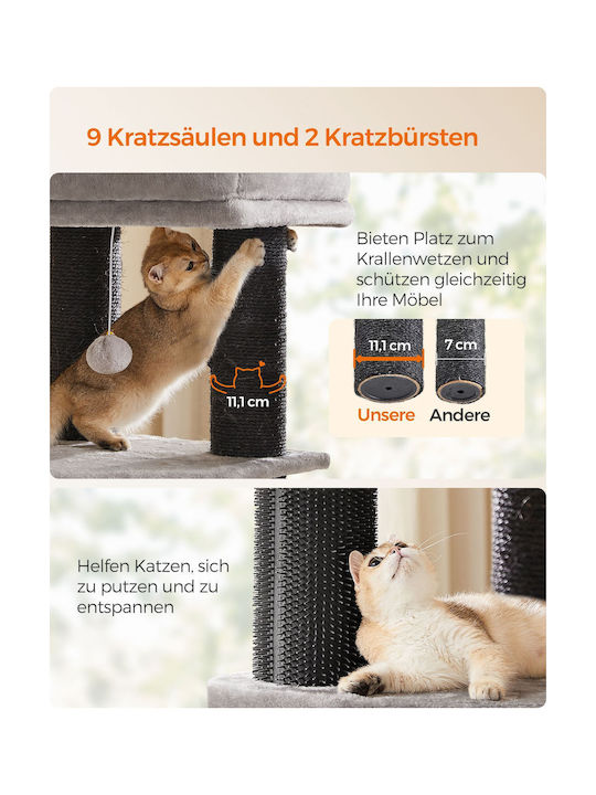 Feandrea Scratching Post Cat Trees Gray 50x50x160cm
