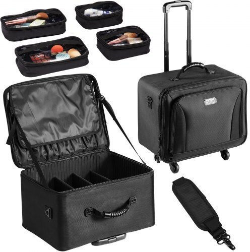 Vevor Fabric Cosmetic Case Black H38xW48xD26cm