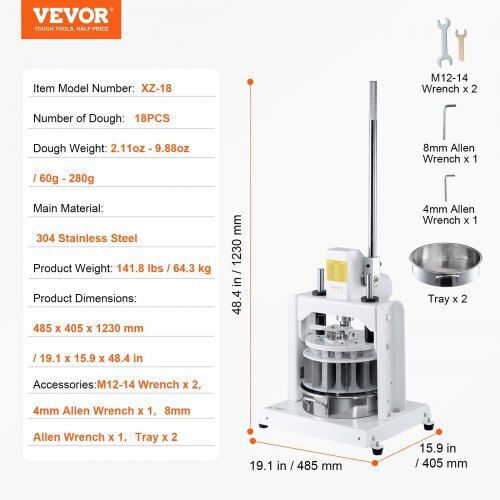 Vevor Vevor Professionelle Teigverarbeitungsmaschine