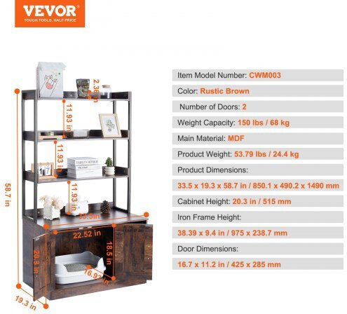 Vevor Έπιπλο Τουαλέτας Γάτας 1τμχ