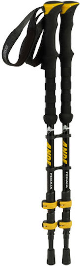 Ande Telescopice Baston de trekking din aluminiu 2 buc Negre