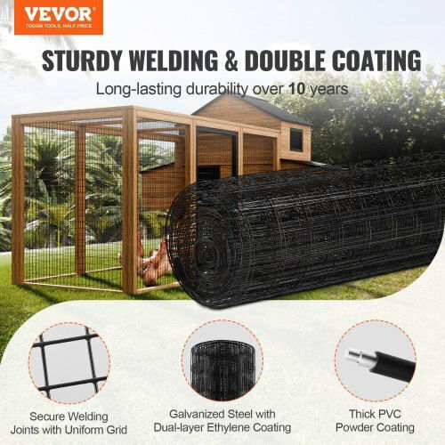 Vevor Wire Fencing Galvanized Black