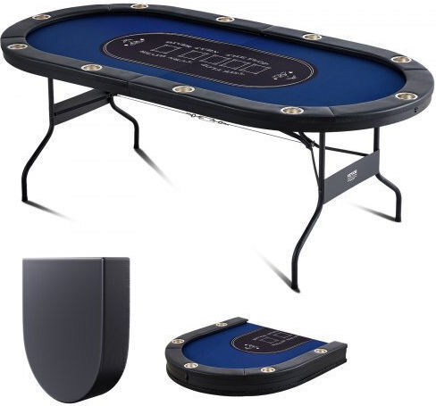 Vevor 84" Oval Casino 10-Person Folding Poker Table