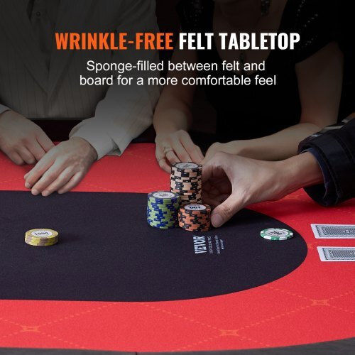 Vevor 10-Person Folding Poker Table with Cup Holders & Padded Rails 90" Oval Casino