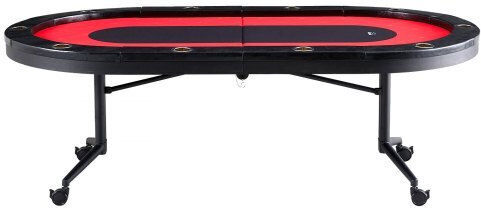 Vevor 10-Person Folding Poker Table with Cup Holders & Padded Rails 90" Oval Casino