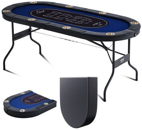 Vevor 72" Oval Casino 8-Person Folding Poker Table
